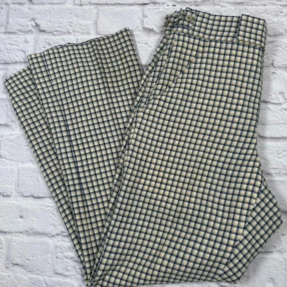 Vintage Hickey Freeman for Sakowitz Pants Mens 30x29 Flat Front Checkered - Picture 1 of 13